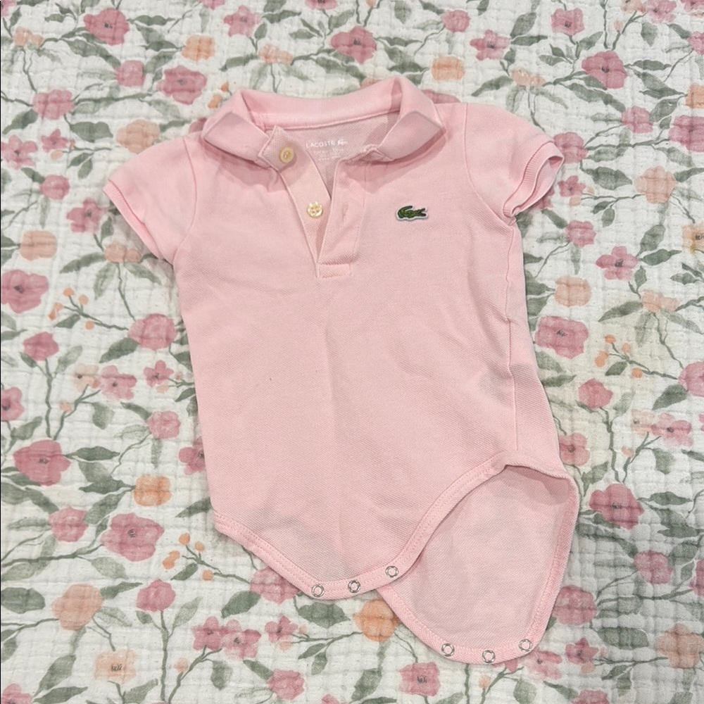 Lacoste Light Pink Infant Polo Bodysuit
